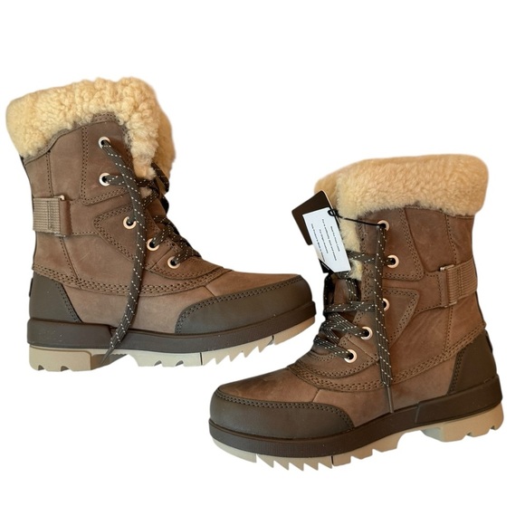 Sorel Tivoli IV Parc Boot Omega Taupe Waterproof Leather Wool Lining Size 6.5 - Picture 6 of 15